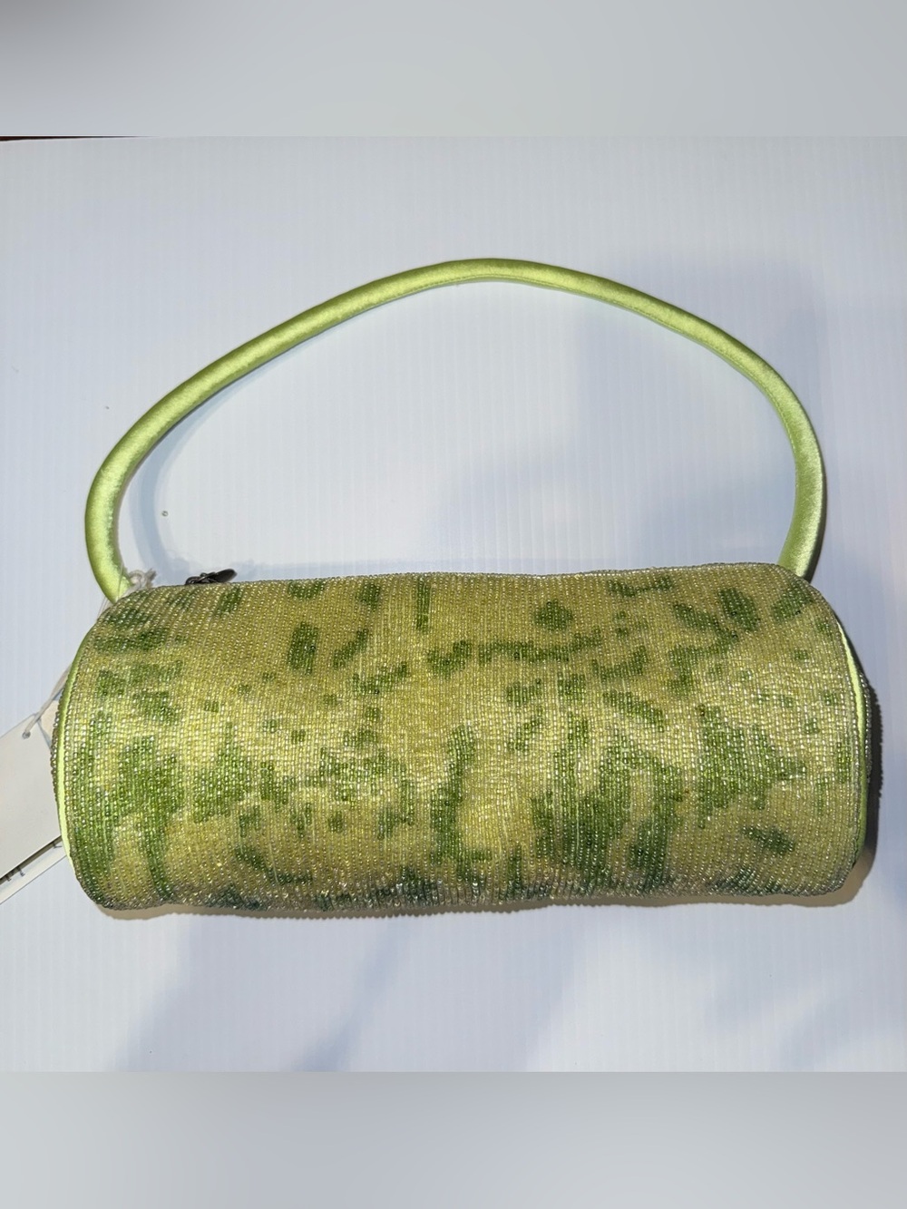 Free People Bailey Beaded Barrel Mini Shoulder Bag NWT Green Boho